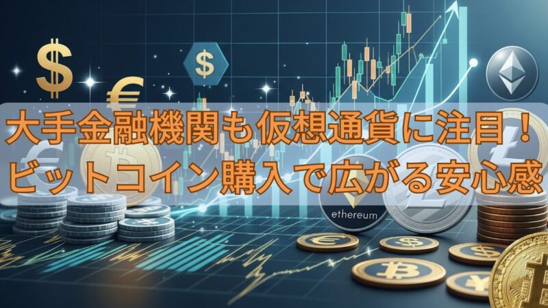 大手金融機関も仮想通貨に注目！ビットコイン購入で広がる安心感 